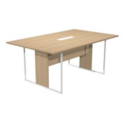 Tavolo riunione Blade l 180 x p 110 x h 74,4 cm con top access bianco integrato