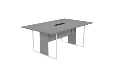 Tavolo riunioni Blade 180 x 110 cm antracite, top nero, gambe in metallo