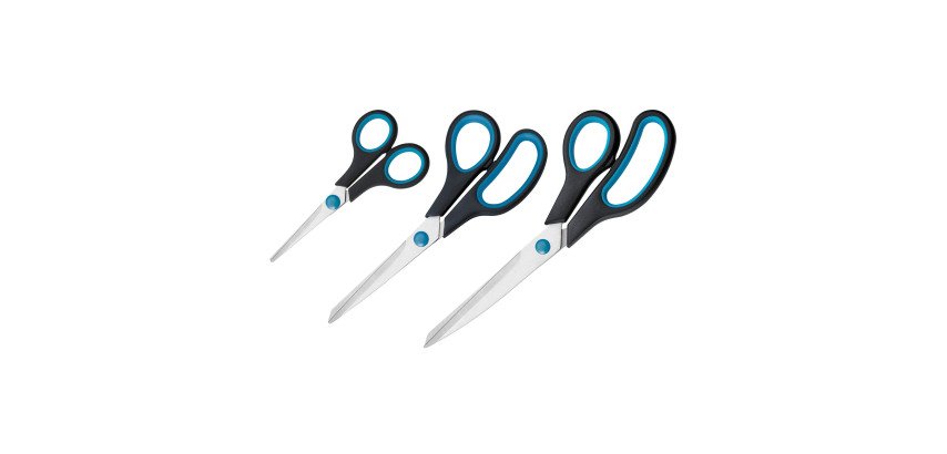 Scissors right-handed pointed tips Easy Grip Westcott - set of 3 - 13-21-25 cm.