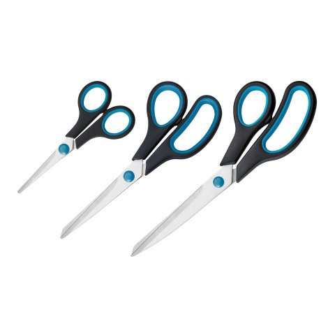 Tijeras puntiagudas para diestros Westcott Easy Grip - juego de 3 - 13-21-25 cm