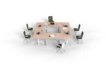 Foldable table white legs open dimension depth 80 x height 73,5 cm