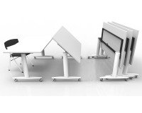 Tavolo pieghevole Taxi con gambe bianco dimensioni aperto profondità 80 x h.73,5 cm