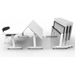 Foldable table white legs open dimension depth 80 x height 73,5 cm