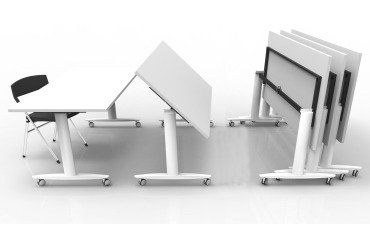 Foldable table white legs open dimension depth 80 x height 73,5 cm