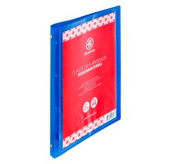 Plastic-coated binder 4 rings Bruneau customizable A4 - Back 2 cm assorted translucent colors