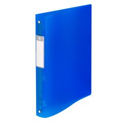 Binder 4 rings plasticized Bruneau A4 - Back 4 cm assorted translucent colors