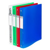 Classeur 4 anneaux plastifié Bruneau A4 - Dos 4 cm couleurs assorties translucides