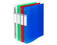 Classeur 4 anneaux plastifié Bruneau A4 - Dos 4 cm couleurs assorties translucides