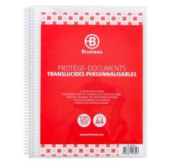 Protège-documents à spirales BRUNEAU polypropylène translucide personnalisable A4 60 pochettes - 120 vues