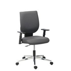 Chaise de bureau Nao simili cuir anthracite - dossier bas - avec ou sans accoudoirs - mécanisme Contact permanent - pieds aluminium