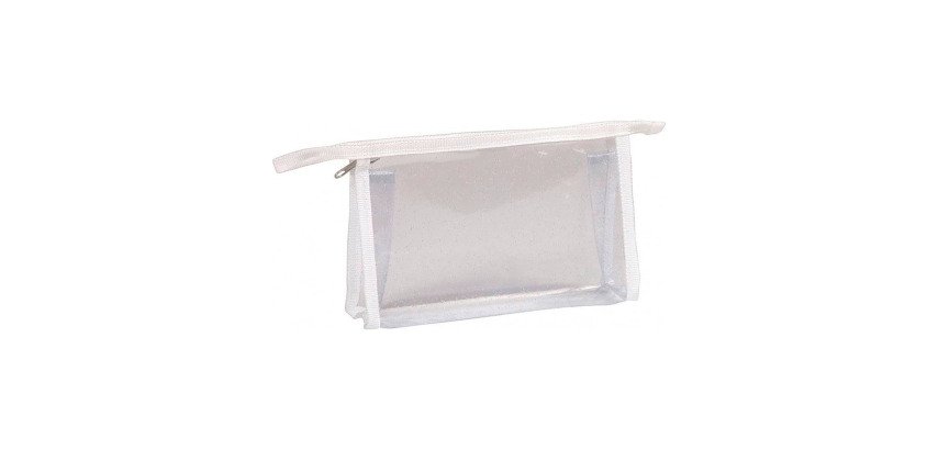 Trousse rectangulaire transparente avec paillettes