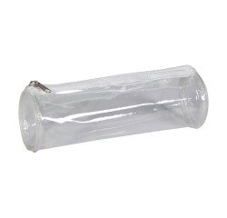De_trousse ronde plastique translucide