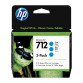 Cartridge HP 712 afzonderlijke kleuren voor inkjetprinter - pack van 3x zelfde kleur