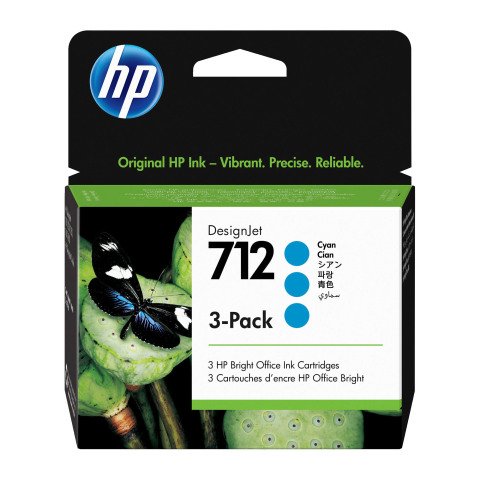 HP 712 Pack 3 cartuchos originales cian