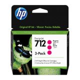 Cartouches HP 712 Couleurs séparées pour imprimante jet d'encre - pack de 3x la même couleur