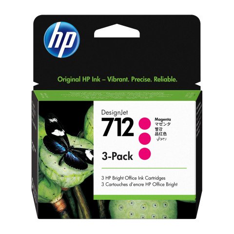 HP 712 Pack 3 cartuchos originales magenta