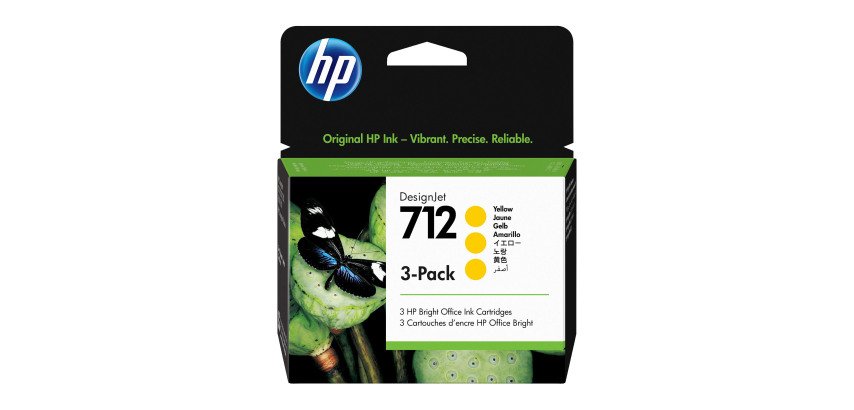 Tintenpatronen HP 712 Einzelfarben für Tintenstrahldrucker - Packung mit 3x derselben Farbe