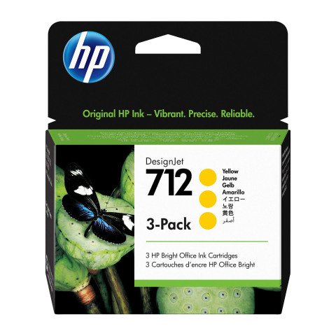 HP 712 Pack 3 cartuchos originales amarillo