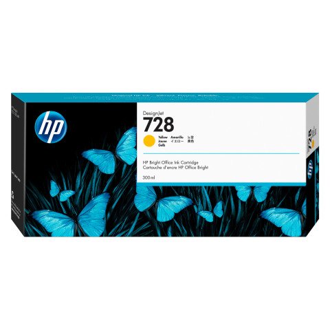 HP 728 (F9K15A) cartucho original amarillo alta capacidad 300 ml