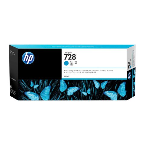 HP 728 (F9K17A) cartucho original cian alta capacidad 300 ml