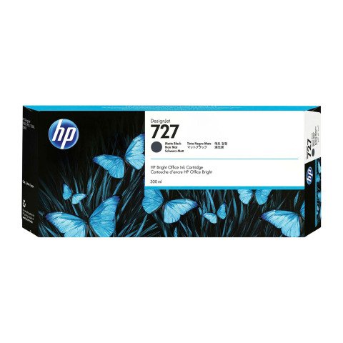HP 727 (C1Q12A) cartucho original negro mate 300 ml