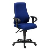 Chaise de bureau Top Point tissu - dossier haut avec accoudoirs 2D - mécanisme Synchrone - pieds noir