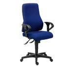 Chaise de bureau Dhark tissu - dossier haut - avec ou sans accoudoirs - mécanisme Synchrone - pieds noir