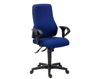 Office chair Dhark fabric - high backrest with 2D armrests - synchronous mechanism - black base