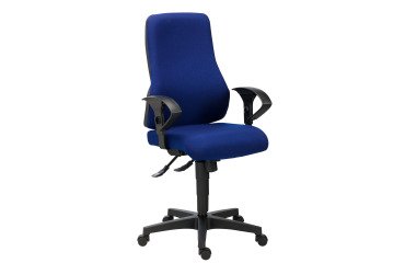 Office chair Dhark fabric - high backrest with 2D armrests - synchronous mechanism - black base
