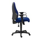 Chaise de bureau Top Point tissu - dossier haut avec accoudoirs 2D - mécanisme Synchrone - pieds noir