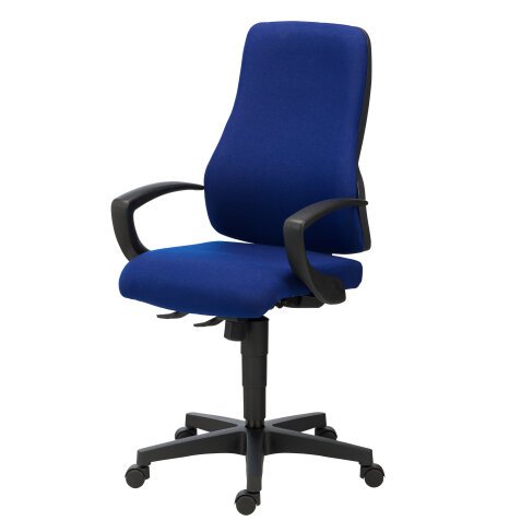 Office chair Dhark fabric - high back with fixed armrests - synchronous mechanism - black legs