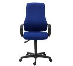 Chaise de bureau Top Point tissu - dossier haut avec accoudoirs fixes - mécanisme Synchrone - pieds noir