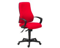 Office chair Dhark fabric - high back with fixed armrests - synchronous mechanism - black legs