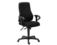 Office chair Dhark fabric - high backrest with 2D armrests - synchronous mechanism - black base