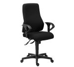 Chaise de bureau Dhark tissu - dossier haut - avec ou sans accoudoirs - mécanisme Synchrone - pieds noir