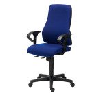 Chaise de bureau Top Point tissu - dossier haut avec accoudoirs 2D - mécanisme Synchrone - pieds noir