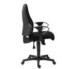 Chaise de bureau Dhark tissu - dossier haut - avec ou sans accoudoirs - mécanisme Synchrone - pieds noir