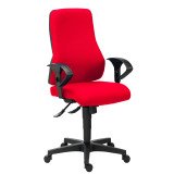 Chaise de bureau Top Point tissu - dossier haut avec accoudoirs 2D - mécanisme Synchrone - pieds noir