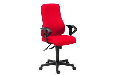Office chair Dhark fabric - high backrest with 2D armrests - synchronous mechanism - black base