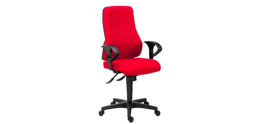 Office chair Dhark fabric - high backrest - with or without armrests - Synchronous mechanism - black legs
