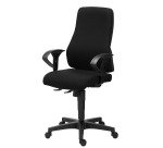 Chaise de bureau Dhark tissu - dossier haut - avec ou sans accoudoirs - mécanisme Synchrone - pieds noir