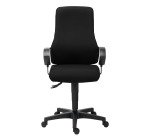 Chaise de bureau Dhark tissu - dossier haut - avec ou sans accoudoirs - mécanisme Synchrone - pieds noir