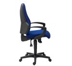 Chaise de bureau Top Point tissu - dossier haut avec accoudoirs fixes - mécanisme Synchrone - pieds noir