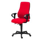 Chaise de bureau Dhark tissu - dossier haut avec accoudoirs 2D - mécanisme Synchrone - pieds noir