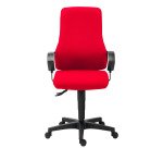 Chaise de bureau Dhark tissu - dossier haut avec accoudoirs 2D - mécanisme Synchrone - pieds noir