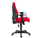 Chaise de bureau Dhark tissu - dossier haut avec accoudoirs 2D - mécanisme Synchrone - pieds noir