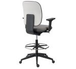 Chaise de bureau Alia tissu anthracite - dossier bas - avec ou sans accoudoirs - mécanisme Synchrone - pieds noir - repose pieds