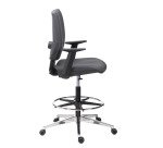 Chaise haute NAO EXPERT - simili cuir anthracite - accoudoirs fixes - mécanisme contact permanent - avec repose pied