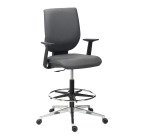 Chaise haute NAO EXPERT - simili cuir anthracite - accoudoirs fixes - mécanisme contact permanent - avec repose pied