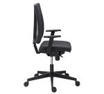 Chaise de bureau Navigo simili cuir noir - dossier haut avec accoudoirs réglables 3D - mécanisme Synchrone - pieds noir